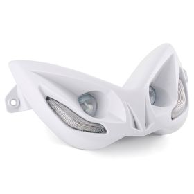 Maschera Fanale Anteriore Alogeno con 2 LED Blu Doppio Faro STR8 EVO Bianco