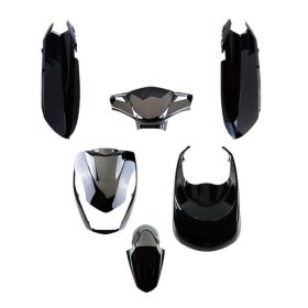 Str8 6-teiliges metallisches schwarzes Verkleidungskit für Peugeot Kisbee