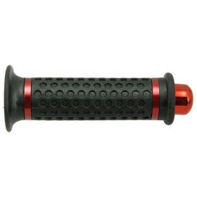 COPPIA MANOPOLE STR8 NERE CON PUNTE ROSSO ANODIZZATE ROTONDE