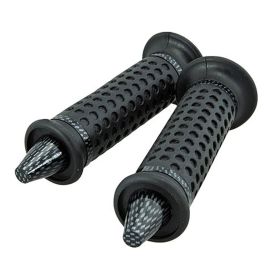 COPPIA MANOPOLE STR8 NERE CON PUNTE CONICHE CARBON LOOK