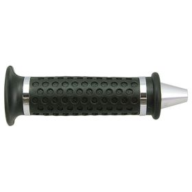 COPPIA MANOPOLE STR8 NERE CON PUNTE CONICHE CROMATE