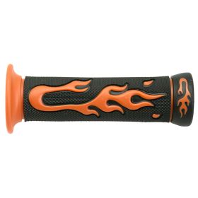 COPPIA MANOPOLE STR8 FLAME D. 22 MM NERO ARANCIO