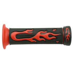 COPPIA MANOPOLE STR8 FLAME D. 22 MM NERO ROSSO