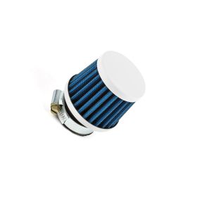 filtro aria carburatore conico piccolo KN D. 28 / 35 mm blu bianco