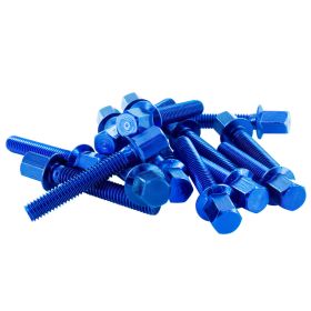 KIT VITI CARTER VARIATORE M6 STR8 NEW STYLE BLU ANODIZZATO PIAGGIO 2T