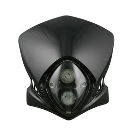 Maschera Doppio Faro Anteriore Nero Alogena Universale STR8 Cross Racing Type