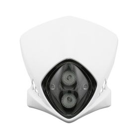 Maschera Doppio Faro Anteriore Bianco Alogena Universale STR8 Cross Racing Type