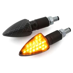 COPPIA FRECCE UNIVERSALI LED BLACK LINE STR8 CARBON LOOK OMOLOGATE