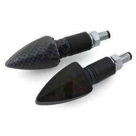 COPPIA FRECCE UNIVERSALI LED BLACK LINE STR8 CARBON LOOK OMOLOGATE