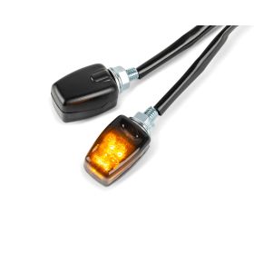 COPPIA FRECCE UNIVERSALI LED MINI II STR8 BLACK LINE NERO OMOLOGATE