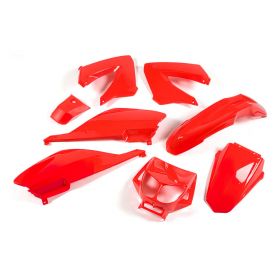 DERBI PLASTICS KIT STR8 8 PIECES RED