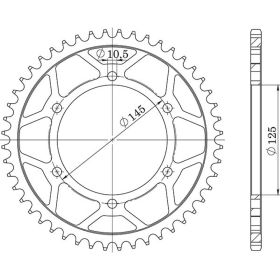 CORONA IN ACCIAIO PASSO 520 - Z 45 DENTI (DIS.12305)