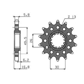 PIGNONE PASSO 520 - Z 14 DENTI (DIS.20613)