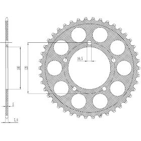 CORONA IN ALLUMINIO PASSO 520 - Z 44 DENTI (DIS.44503)