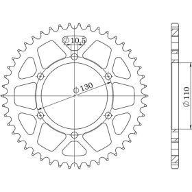 CORONA IN ALLUMINIO PASSO 520 - Z 45 DENTI (DIS.13812)