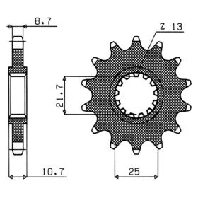 PIGNONE PASSO 532 - Z 16 DENTI (DIS.21802)