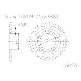 CORONA IN ALLUMINIO PASSO 420 - Z 48 DENTI (DIS.72101)