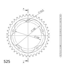 CORONA IN ACCIAIO SUPERSPROX PASSO 525 - Z 39 DENTI (DIS.00039)