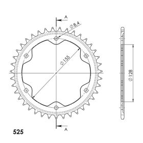 SUPERSPROX CORONA IN ACCIAIO PASSO 525 -Z 38 DENTI