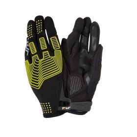 T.UR G-Three Enduro Gloves Black Yellow Fluorescent with European Certification