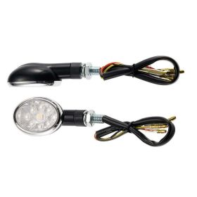 Coppia frecce T4TUNE omologate 'Oval' nere con led