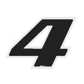 ADESIVO NUMERO 4 NERO 13CM