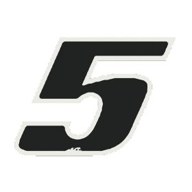 ADESIVO NUMERO 5 NERO 13CM
