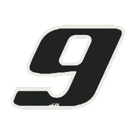 ADESIVO NUMERO 9 NERO 9CM