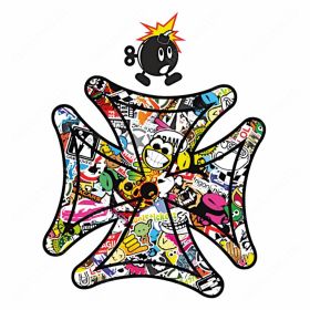 ADESIVO CROCE DI MALTA BOMB STICKER