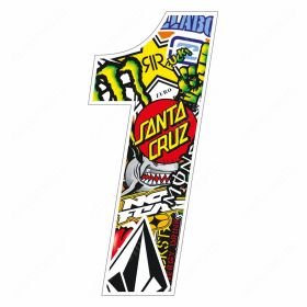 ADESIVO NUMERO 1 STICKER BOMB 10CM