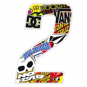 Autocollants numero moto T4TUNE 050272