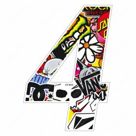 Autocollants numero moto T4TUNE 050274