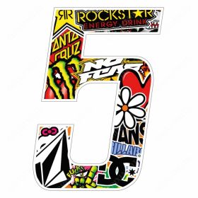 Autocollants numero moto T4TUNE 050275