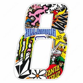 Autocollants numero moto T4TUNE 050278