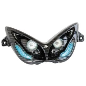 Masque de phare en carbone Nitro T4TUNE avec LED bleue