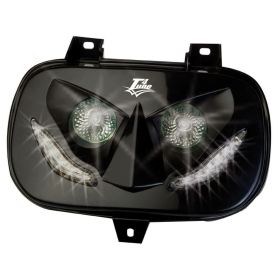 T4TUNE schwarze Scheinwerfermaske mit weißem LED-Booster 99-03