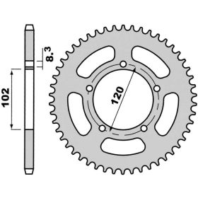 Corona T4TUNE 47 denti catena 420