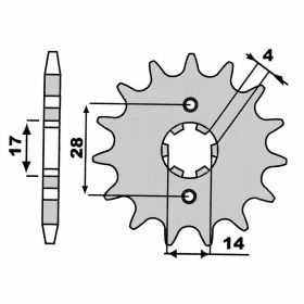 T4TUNE 12-Zahn-Kettenrad Kette 420