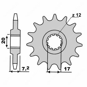 T4TUNE Kettenrad 14 Zähne Kette 420