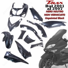 KIT 12 TEILE VERKLEIDUNG SCHWARZ UNBEMALT YAMAHA T-MAX 500 2001-2007