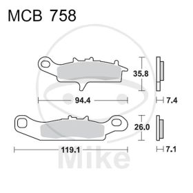 PLAQUETTES FREIN MOTO TRW MCB758SI