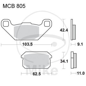 Plaquettes frein moto TRW MCB805SI