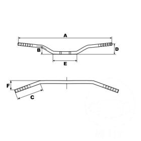 Manubrio nero TRW Dragbar acciaio D.22,2mm 800mm