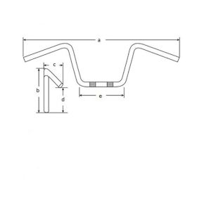 Manubrio cromato TRW High bar acciaio D.25,4mm 920mm