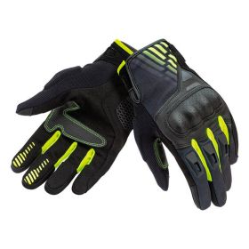 TUCANO URBANO STACCA summer gloves black/fluo yellow with approved knuckle guards