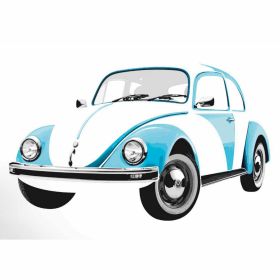 VW Wanddekoration 135x81 cm Blau und Weiß Einzigartiger Stil für das Zuhause
