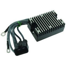 WAI Black Regulator 12V 1 Connector for HARLEY DAVIDSON BIG TWIN