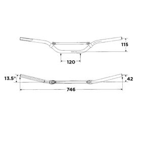 Manubrio WRP in Ergal 7075-T6 anodizzato D. 22 mm