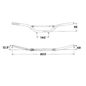 Manubrio WRP In Ergal 7075-T6 anodizzato D. 28,6 mm