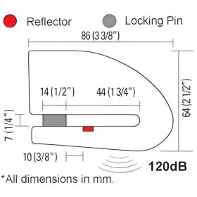 Verrou de disque Xena XX14 avec alarme goupille de 14 mm